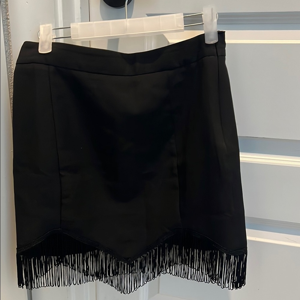 Elegant Black Fringe Skirt